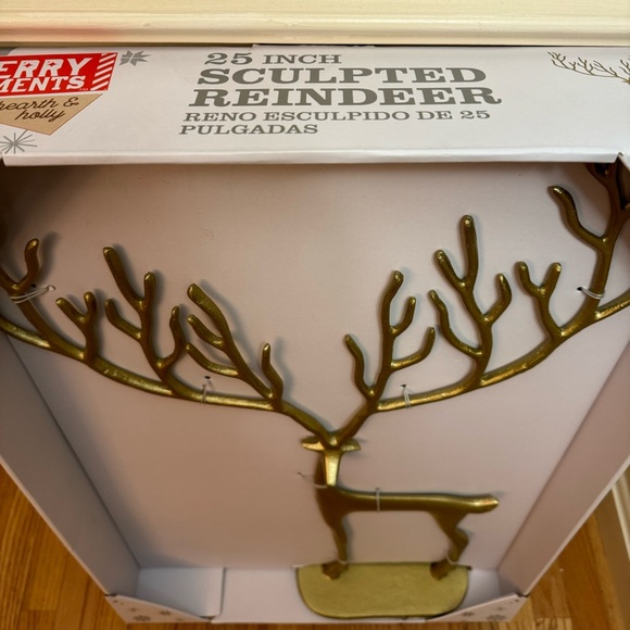 Merry Moments Brushed Gold Sculpted Reindeer, 1 Tall Reindeer - Picture 4 of 10